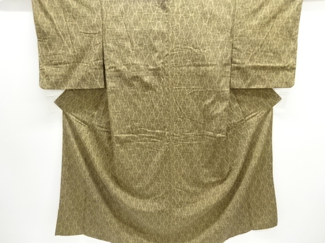 JAPANESE KIMONO / ANTIQUE KIMONO / SILK / HAND WOVEN TSUMUGI / MESH